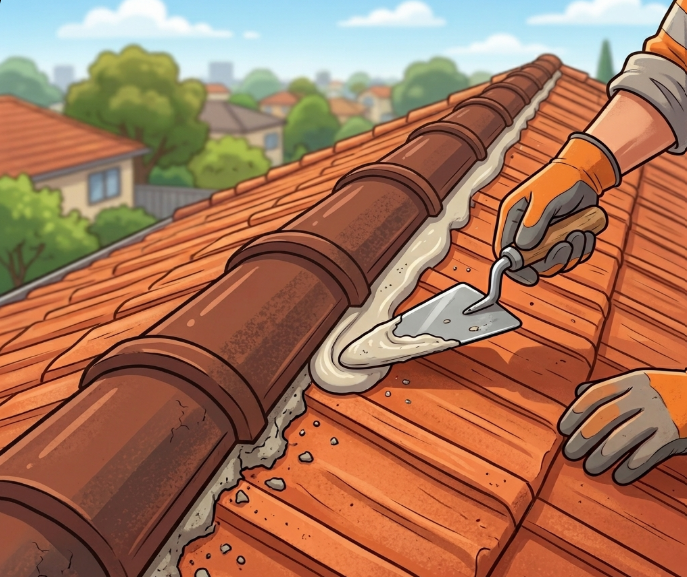 Professional Roof Repointing Job